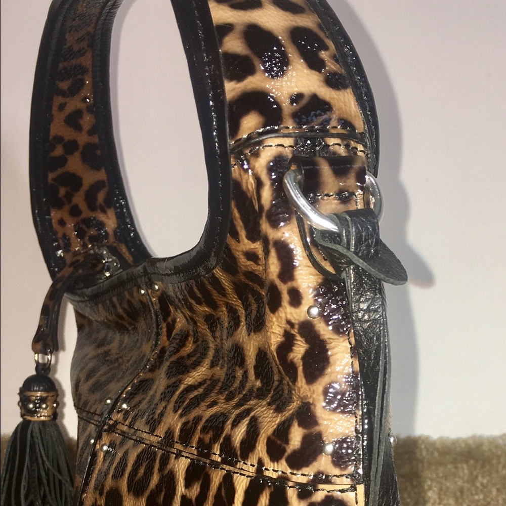 Brighton Leopard Print Hobo Bag with Black Trim - Gorgeous & Like New Luxury - Picture 4 of 8